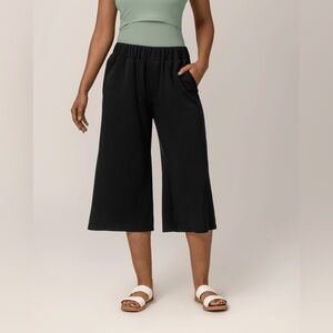 Kindred Bravely Evie Maternity & Postpartum Pull-On Cropped Pant black Large Nwt